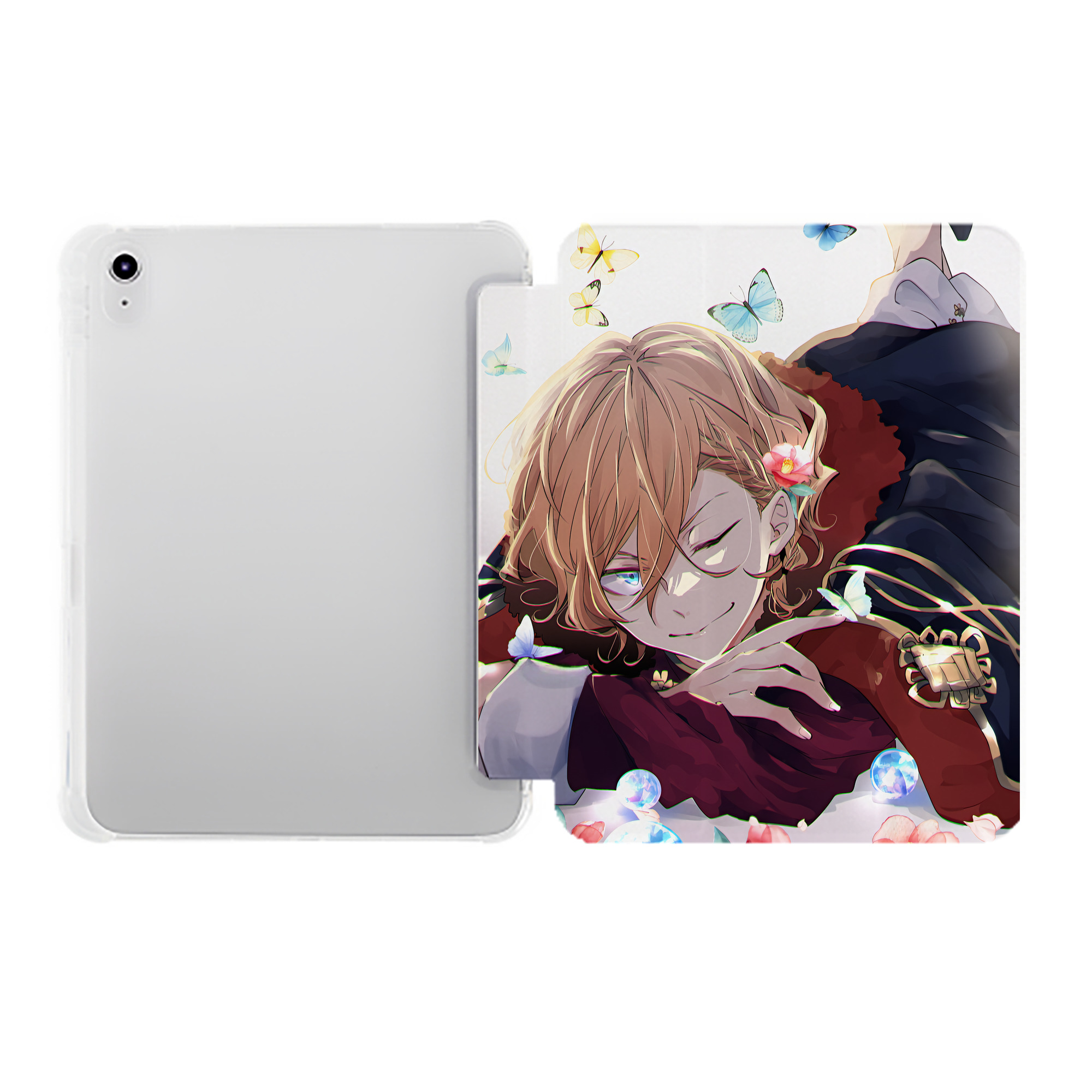 （画像用） 文豪ストレイドッグス Bungo Stray Dogs IPad ケース ペン収納付き 三つ折りスタンド PUレザー×シリコン 対応機種9.5/10.5/10.9インチ
